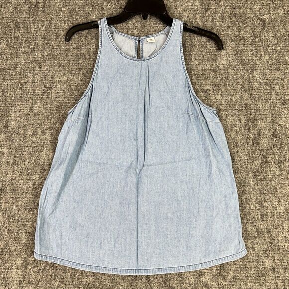 Old Navy Tank Top Womens Medium Chambray Blue Sleeveless‎ Scoop Neck Pullover - Picture 1 of 8